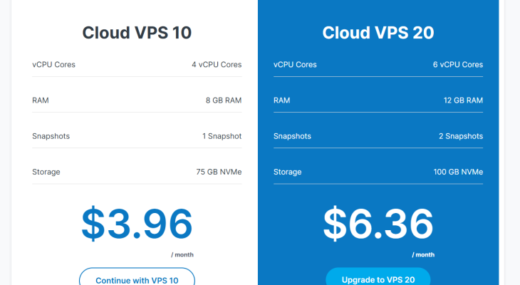 Bảng so sánh các nha cung cấp VPS (gói gần nhất ~4 vCPU / 8GB RAM)